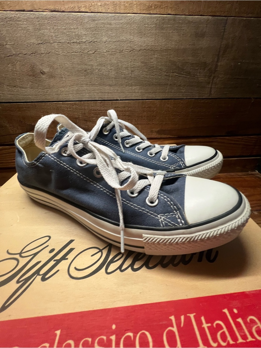 Converse Navy Low-Top Canvas Sneakers with White Toe Caps